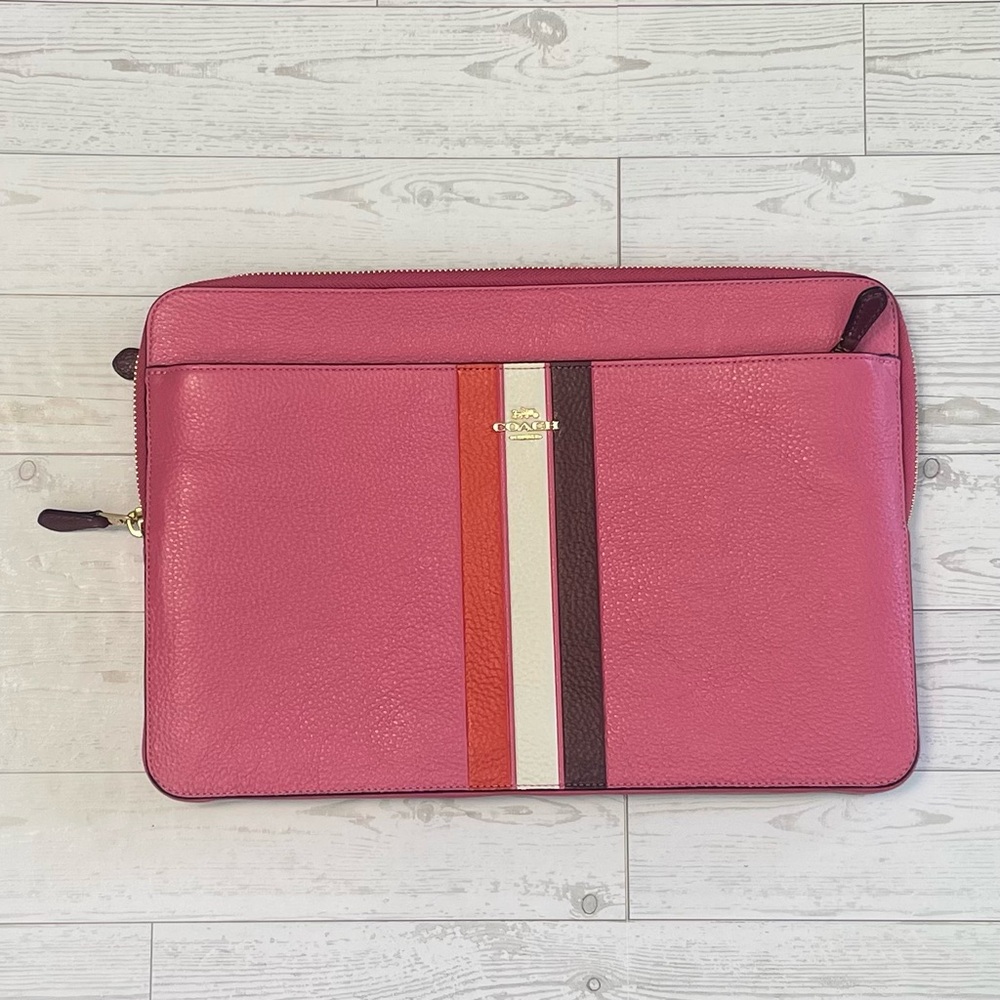 Coach Pink Leather Laptop Sleeve